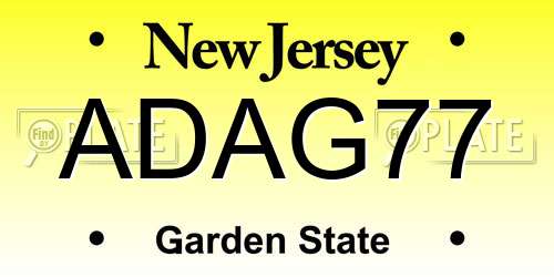 ADAG77 New Jersey License Plate
