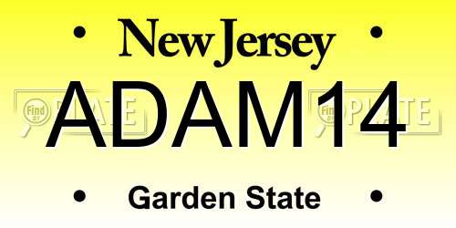 ADAM14 New Jersey License Plate
