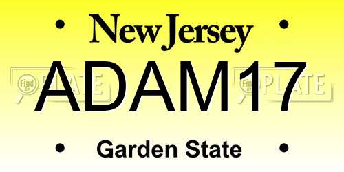 ADAM17 New Jersey License Plate