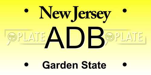 ADB New Jersey License Plate