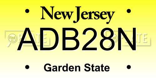 ADB28N New Jersey License Plate