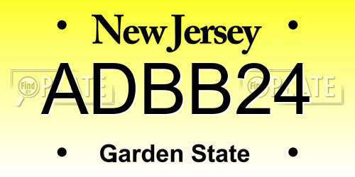 ADBB24 New Jersey License Plate
