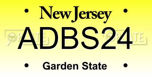 ADBS24 New Jersey License Plate