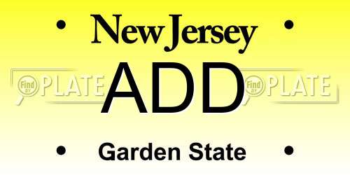 ADD New Jersey License Plate