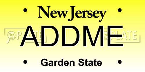 ADDME New Jersey License Plate