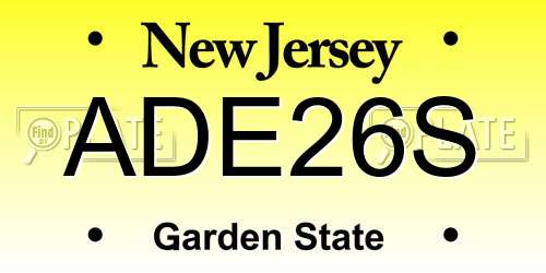 ADE26S New Jersey License Plate