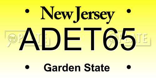 ADET65 New Jersey License Plate