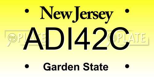 ADI42C New Jersey License Plate