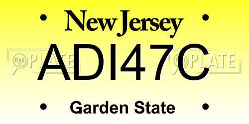 ADI47C New Jersey License Plate