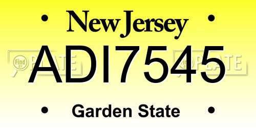 ADI7545 New Jersey License Plate