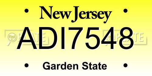 ADI7548 New Jersey License Plate