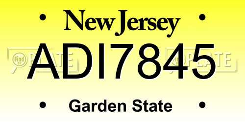 ADI7845 New Jersey License Plate