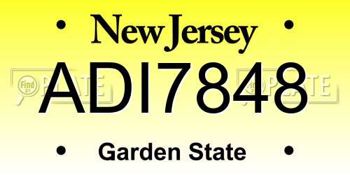 ADI7848 New Jersey License Plate