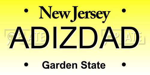 ADIZDAD New Jersey License Plate