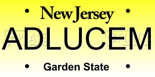 ADLUCEM New Jersey License Plate