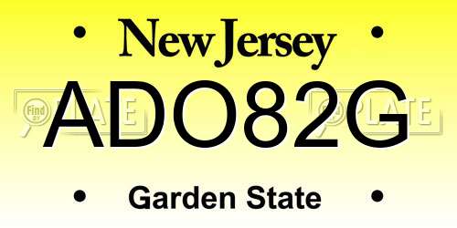 ADO82G New Jersey License Plate