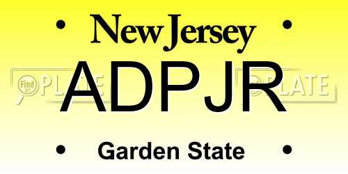 ADPJR New Jersey License Plate