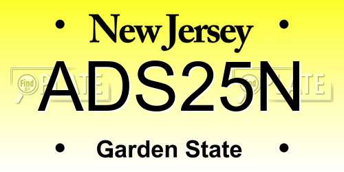 ADS25N New Jersey License Plate