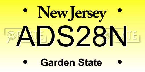 ADS28N New Jersey License Plate
