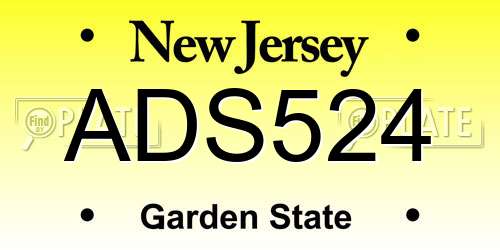 ADS524 New Jersey License Plate