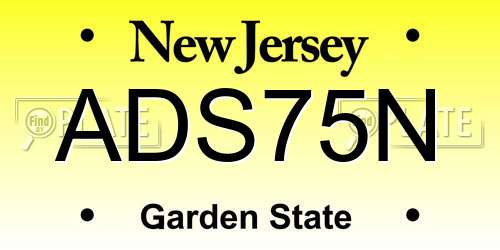 ADS75N New Jersey License Plate