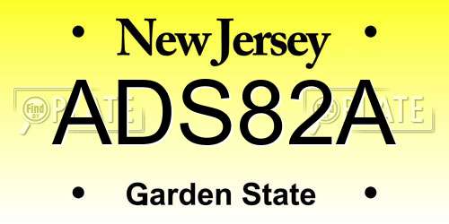 ADS82A New Jersey License Plate