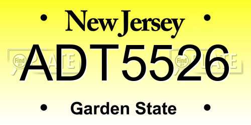 ADT5526 New Jersey License Plate
