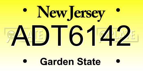 ADT6142 New Jersey License Plate