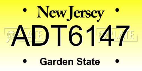 ADT6147 New Jersey License Plate