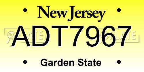 ADT7967 New Jersey License Plate