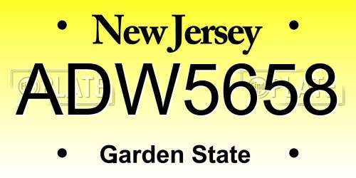 ADW5658 New Jersey License Plate