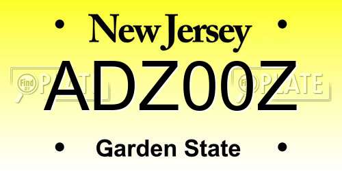 ADZ00Z New Jersey License Plate