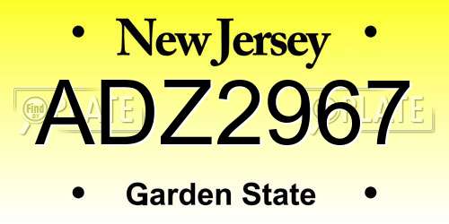 ADZ2967 New Jersey License Plate