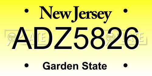 ADZ5826 New Jersey License Plate
