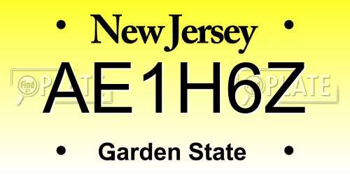 AE1H6Z New Jersey License Plate