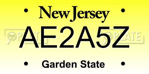 AE2A5Z New Jersey License Plate