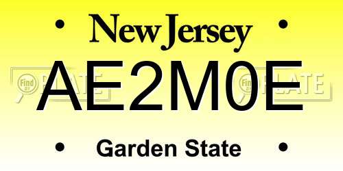 AE2M0E New Jersey License Plate