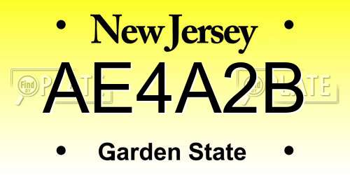AE4A2B New Jersey License Plate