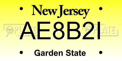 AE8B2I New Jersey License Plate
