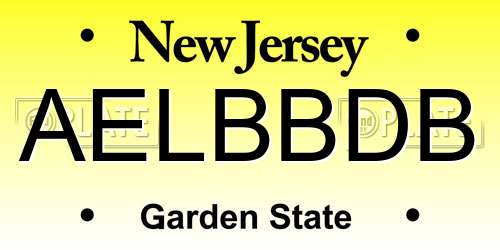 AELBBDB New Jersey License Plate