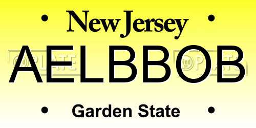 AELBBOB New Jersey License Plate