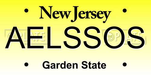 AELSSOS New Jersey License Plate