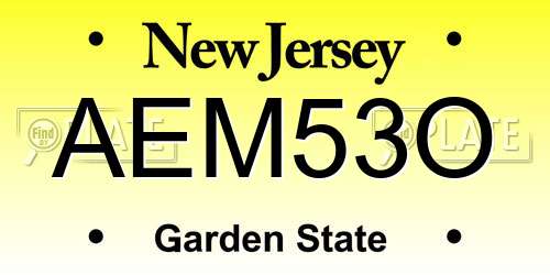 AEM53O New Jersey License Plate