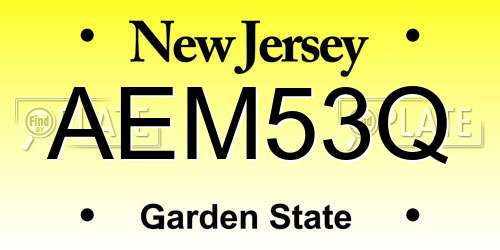 AEM53Q New Jersey License Plate