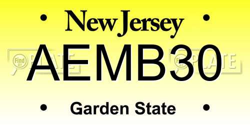 AEMB30 New Jersey License Plate