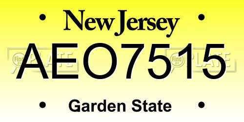AEO7515 New Jersey License Plate