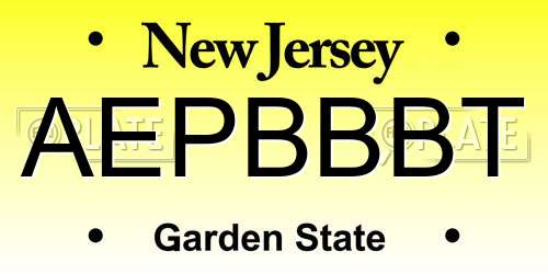 AEPBBBT New Jersey License Plate