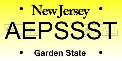 AEPSSST New Jersey License Plate