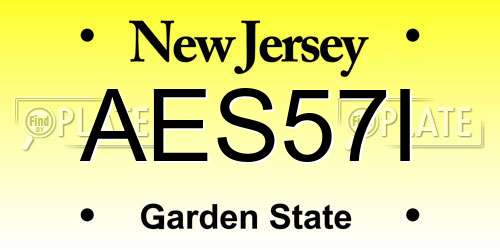 AES57I New Jersey License Plate