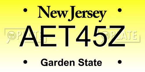 AET45Z New Jersey License Plate